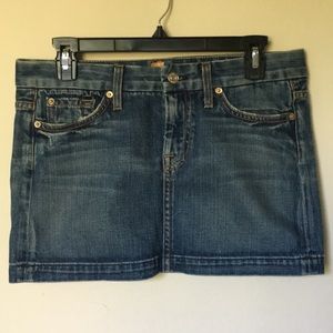 7 for All Mankind Denim Mini Skirt